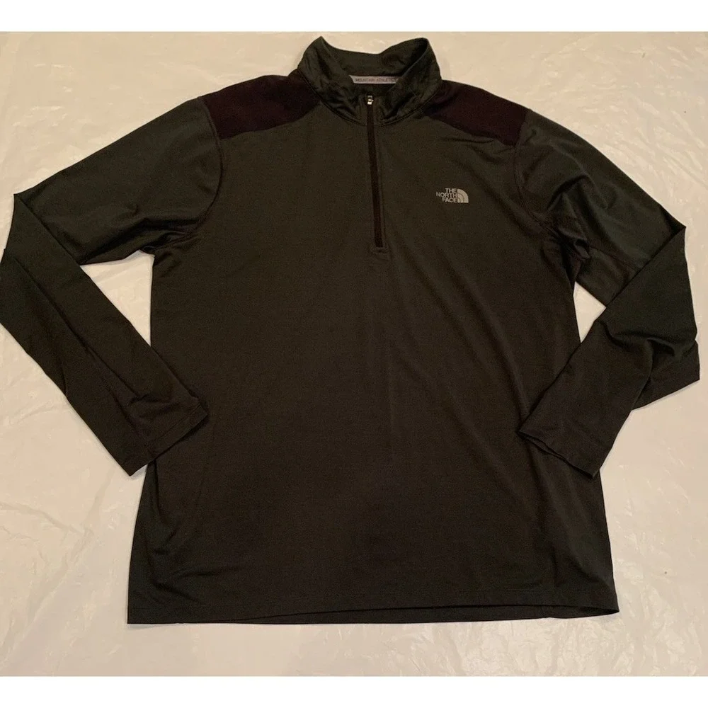 The North Face 1/4 Zip Grey/Black Pullover Flash Dry XD MEN's XL